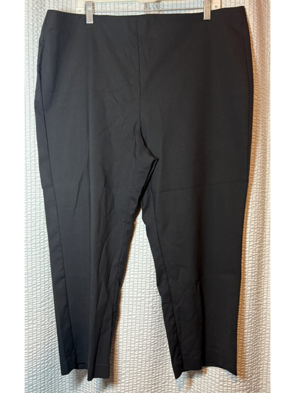 Jones NY Pull-On Dress Pants Womens Size 2X Black Tapered Leg High-Rise